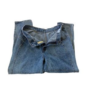 VTG 90s Chic Jeans Women's 20 Blue Denim Zip Up Acid Wash Baggy Style USA‎ Made
